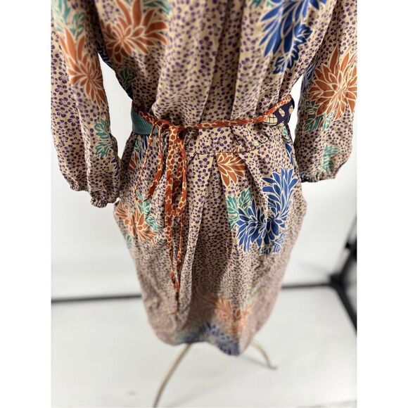 Anthropologie Corey Lynn Calter Floral Print Belted Fluttering Obi Dress Size 6 - Picture 6 of 12